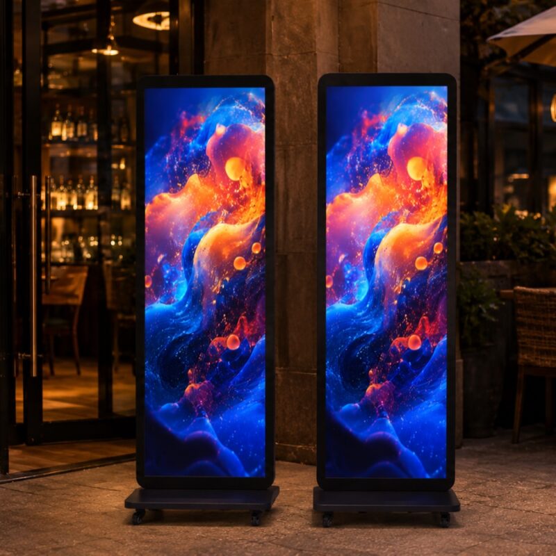 LEDTRIO kültéri gurulós LED poszter 64 × 192 cm