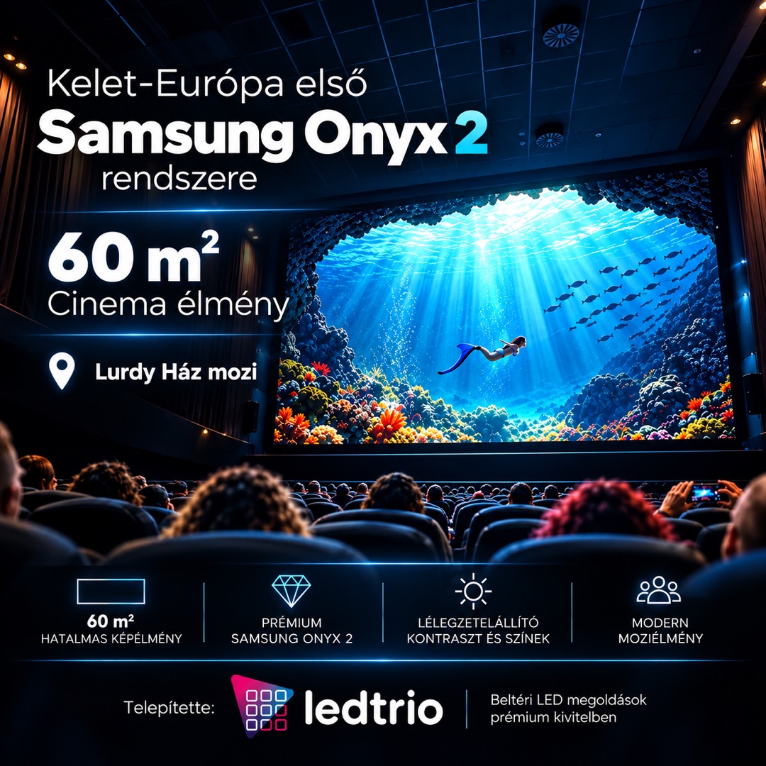 Samsung Onyx 2 LED mozivászon – 60 m², Lurdy Ház mozi, telepítette a Ledtrio